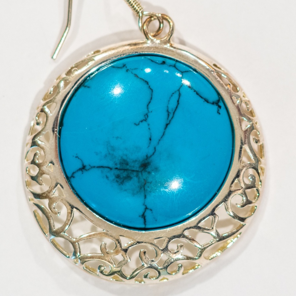 925 Silver Turquoise Earrings....Gorgeous.
